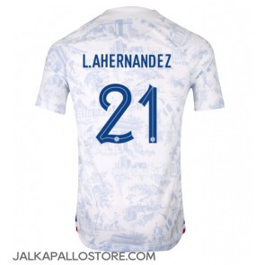Ranska Lucas Hernandez #21 Vieraspaita MM-kisat 2022 Lyhythihainen